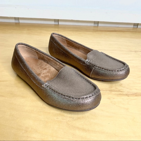 Vionic Debbie Metallic Leather Loafers 